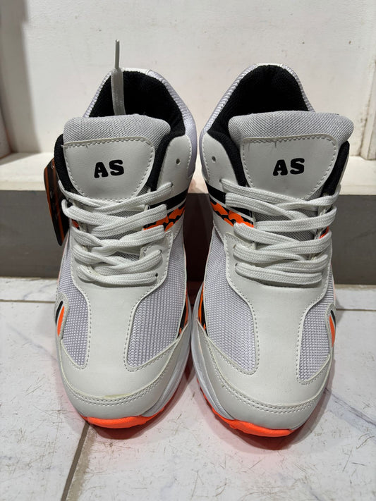 AS 3-Star Sports Sneakers – White & Orange