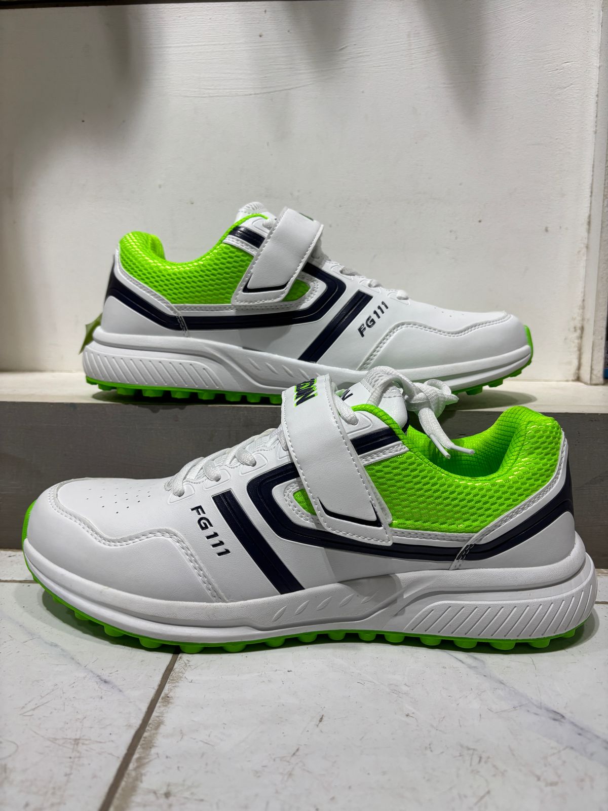 FG Don 111 Performance Sports Sneakers – White & Neon Green