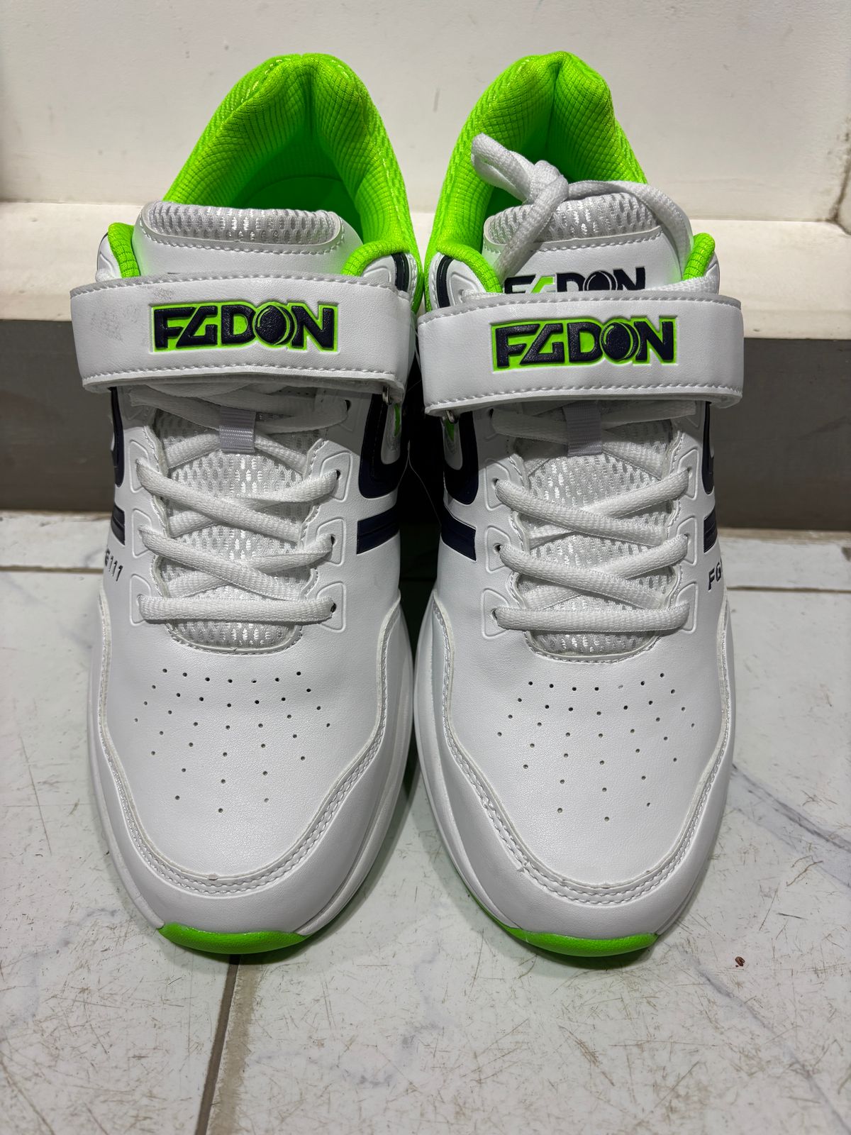 FG Don 111 Performance Sports Sneakers – White & Neon Green