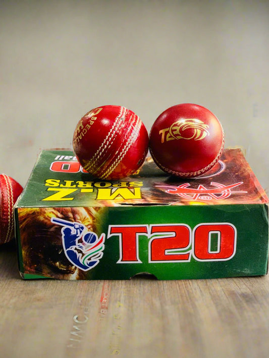 T20 Leather Cricket Ball – Pack of 6 Premium Quality for Professional Play